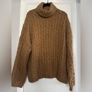 Abercrombie & Fitch Cable Knit Brown Sweater Buttery Soft Cozy Classic Large